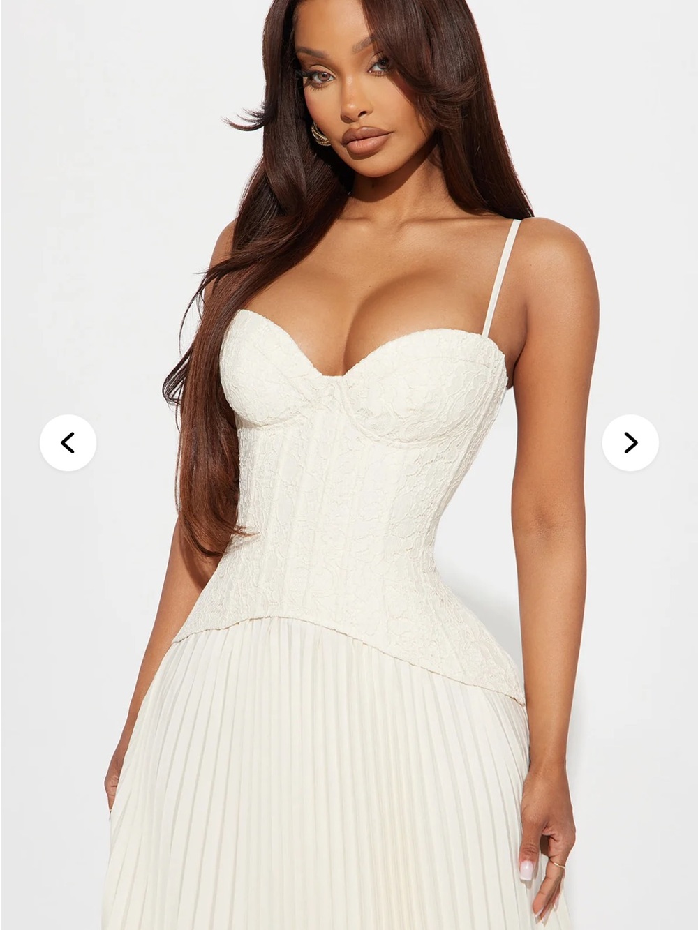 Fashion Nova Ivory Off-Shoulder Corset Maxi Dress - Picture 2 of 6